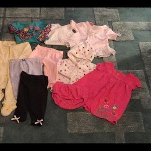 10pc baby girl bundle size 6-9M leggings tops more